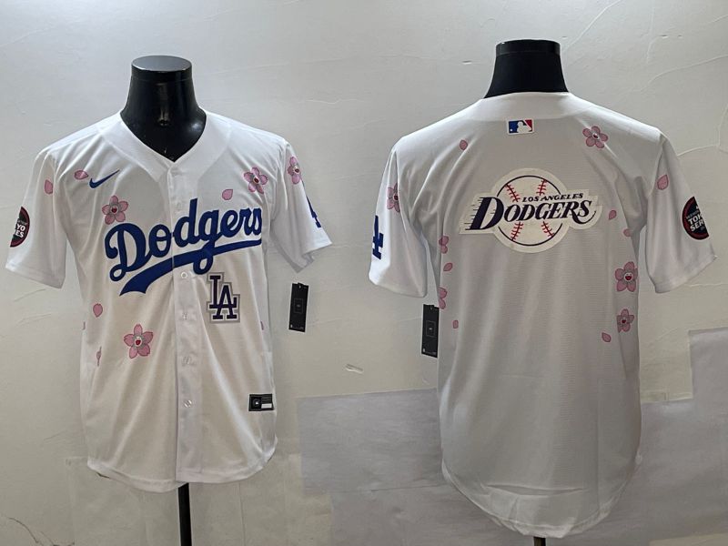 Men Los Angeles Dodgers Blank White Sakura Edition 2025 Nike MLB Jersey style 30->los angeles dodgers->MLB Jersey